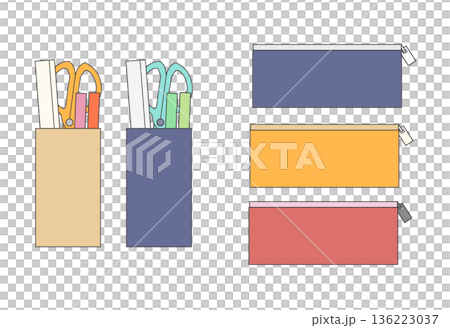 ペン立てとペンケース 136223037