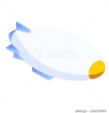 アイソメトリックな未来の飛行船のイラスト アイソメトリックな未来の飛行船のイラスト 136223044
