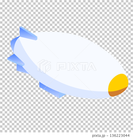 アイソメトリックな未来の飛行船のイラスト アイソメトリックな未来の飛行船のイラスト 136223044