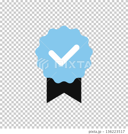 Simple check mark badge vector illustration set material Simple check mark badge vector illustration set material 136223517