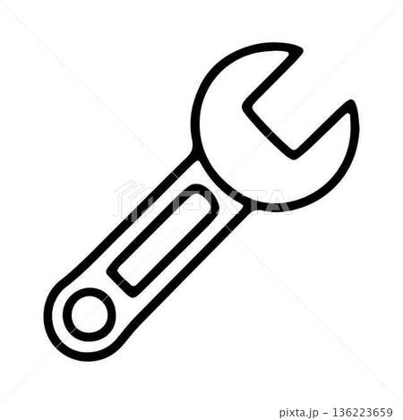 Wrench icon outline design for mechanical work and home repairs Wrench icon outline design for mechanical work and home repairs 136223659