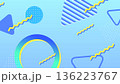 かわいいモーショングラフィックス風背景(水色) 136223767