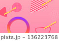 かわいいモーショングラフィックス風背景(ピンク色) 136223768