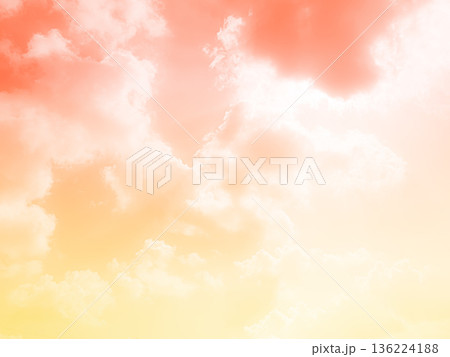 Pink Sky Orange Pastel Light Abstract Background Texture Nature Summer Landscapte Sun Cloud Beauty Sunset Overlay Gradient Color Sunrise Mockup Scene Wallpaper Fantasy Bright Cute Backdrop Dream. 136224188