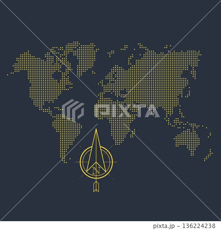 World map dotted silhouette World map dotted silhouette 136224238