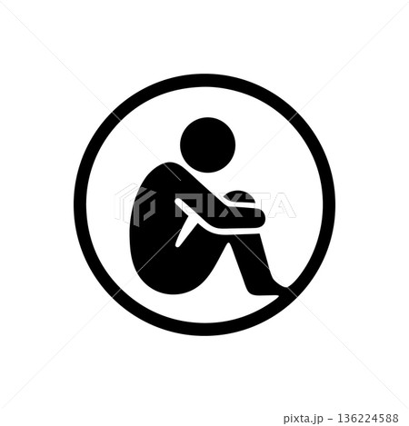 Loneliness and Internal Isolation Iconのイラスト素材 [136224588] - PIXTA