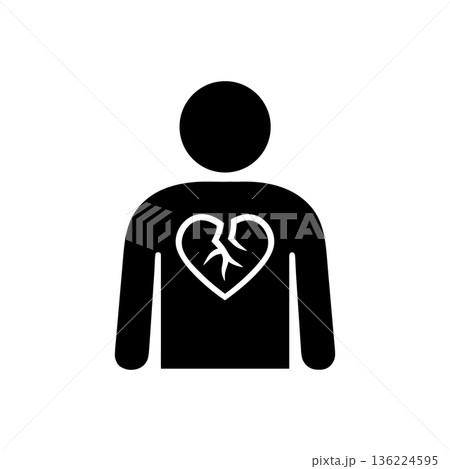 Heartbreak and Emotional Pain Icon Heartbreak and Emotional Pain Icon 136224595