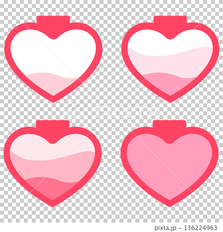 Filling heart-shaped rechargeable battery material set Filling heart-shaped rechargeable battery material set 136224963