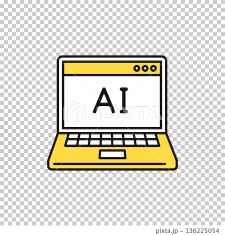 AI computer simple vector icon illustration material 136225054