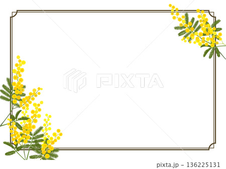 ミモザのフレーム(A4横・背面透過) ミモザのフレーム(A4横・背面透過) 136225131