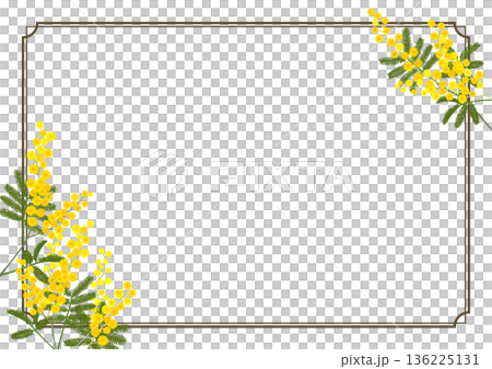 ミモザのフレーム(A4横・背面透過) ミモザのフレーム(A4横・背面透過) 136225131