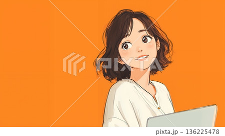 パソコンを使う女性 パソコンを使う女性 136225478