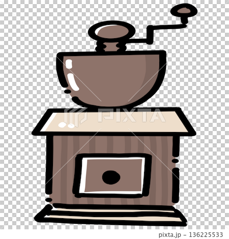 Manual Coffee Grinder Illustration Manual Coffee Grinder Illustration 136225533