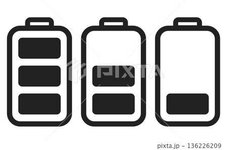バッテリーマークのアイコンセット 136226209