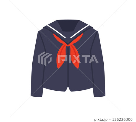 セーラー服,フラットイラスト 136226300