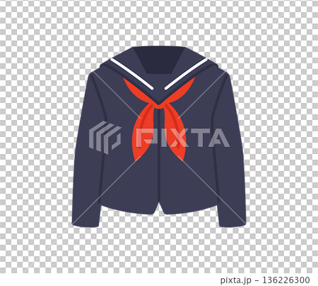セーラー服,フラットイラスト 136226300