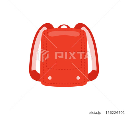 赤ランドセル,フラットイラスト 136226301