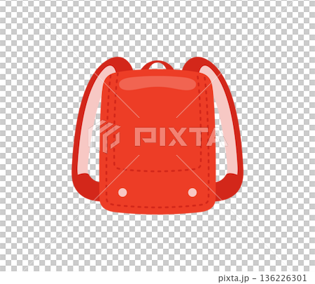 紅色書包，平面插圖 136226301