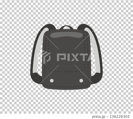 黑色書包，平面插圖 136226303