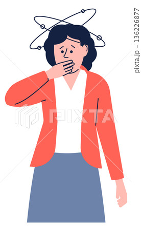 Nausea color icon. Medical symptom. Healthcare illustration Nausea color icon. Medical symptom. Healthcare illustration 136226877