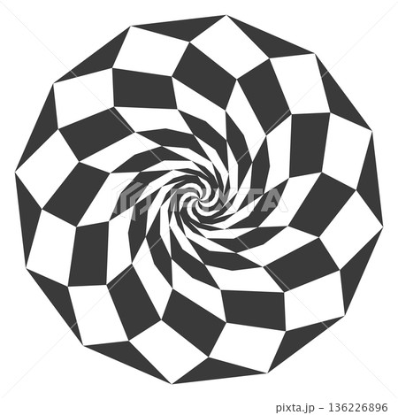 Hypnotic black logo. Optical rotation illusion icon Hypnotic black logo. Optical rotation illusion icon 136226896