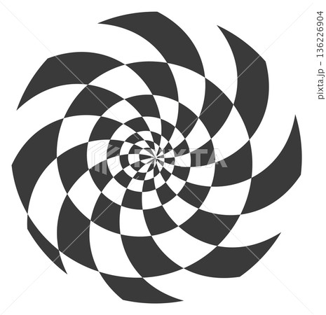 Optical illusion checkered radial motion black logo Optical illusion checkered radial motion black logo 136226904