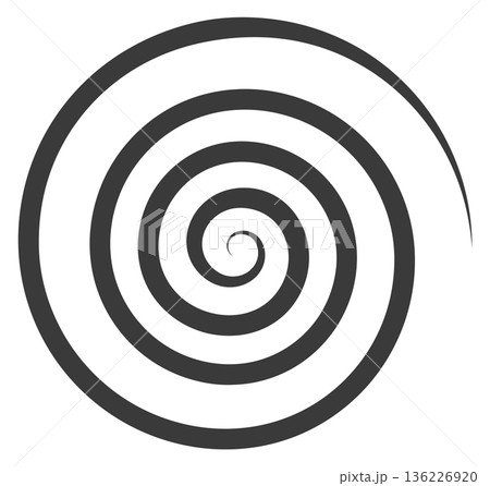 Spiral black icon. Concentric radial motion symbol 136226920