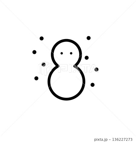 シンプルな線画の天気アイコン 降雪 シンプルな線画の天気アイコン 降雪 136227273