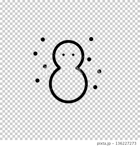 シンプルな線画の天気アイコン 降雪 シンプルな線画の天気アイコン 降雪 136227273