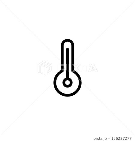シンプルな線画の天気アイコン 気温計 136227277