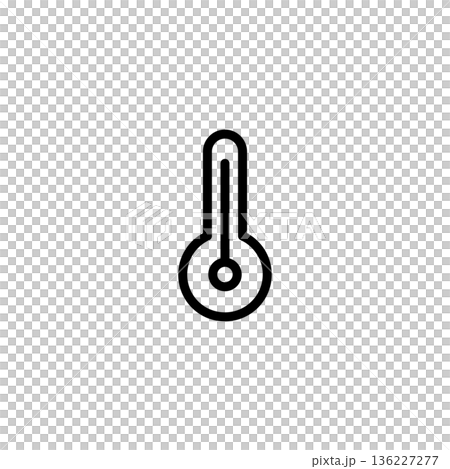 シンプルな線画の天気アイコン 気温計 136227277
