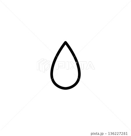シンプルな線画の天気アイコン 水滴 136227281