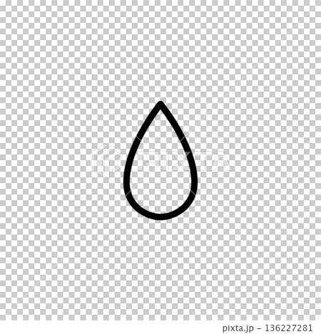 シンプルな線画の天気アイコン 水滴 136227281