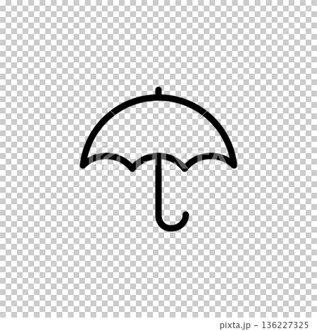 Simple line drawing weather icon umbrella 136227325