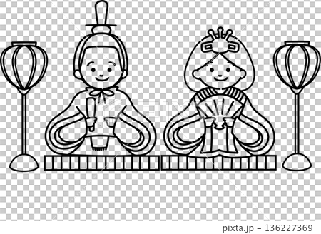 雛人偶（線條描圖） 136227369