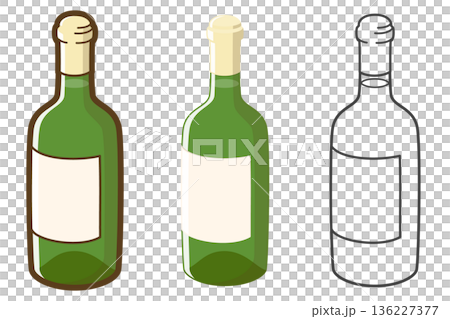 White wine (Bordeaux type bottle) White wine (Bordeaux type bottle) 136227377