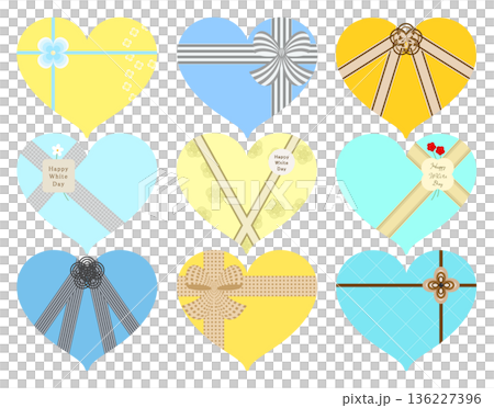 White Day_Heart-shaped gift box 136227396