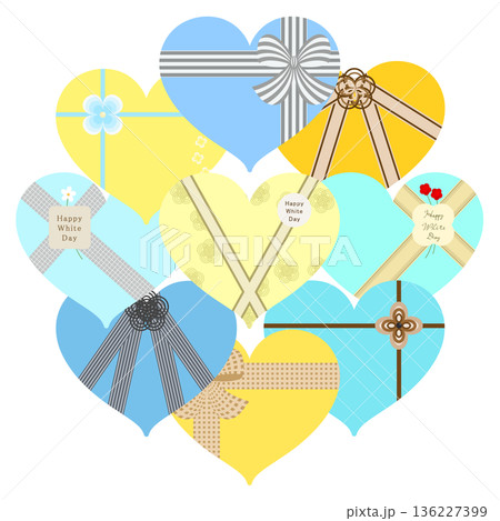 ホワイトデー_ハート形プレゼントボックス 136227399