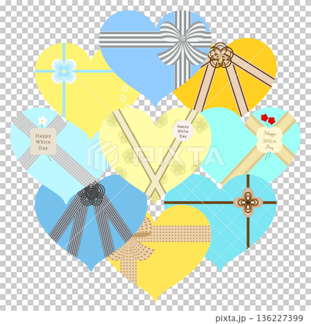 White Day_Heart-shaped gift box 136227399