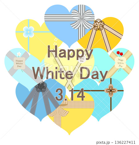 ホワイトデー_ハート形プレゼントボックス 136227411