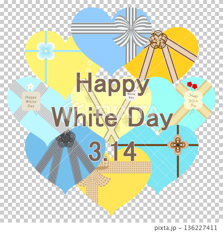 ホワイトデー_ハート形プレゼントボックス 136227411