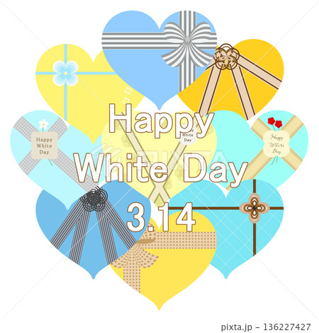 ホワイトデー_ハート形プレゼントボックス 136227427