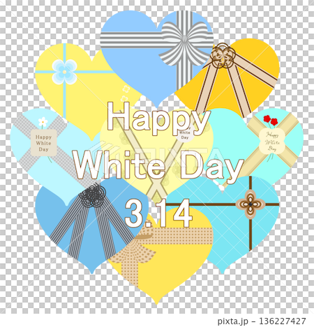 ホワイトデー_ハート形プレゼントボックス 136227427