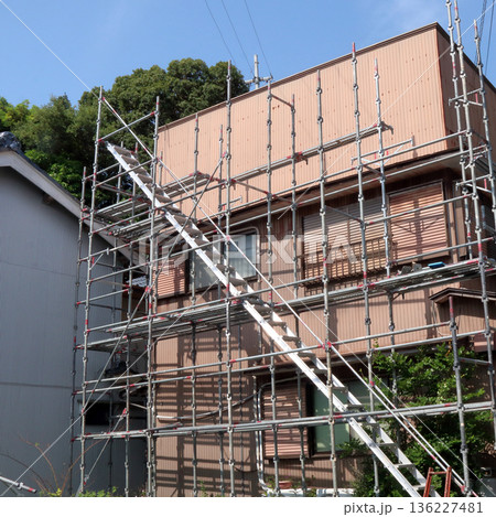 建築足場外壁張替え板金ブリキ工事 136227481