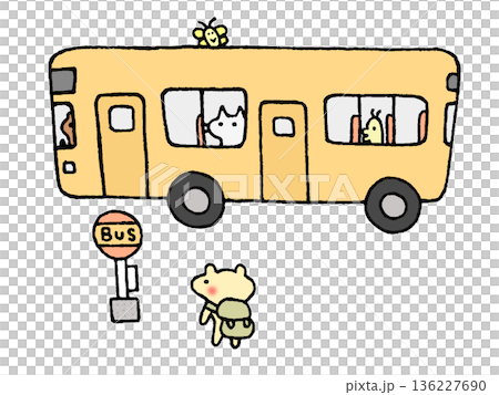 Illustration of animals riding on a bus Illustration of animals riding on a bus 136227690