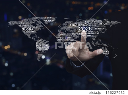 Happy new year 2026 global business start up concept, Elements of this image furnished by NASA 136227982