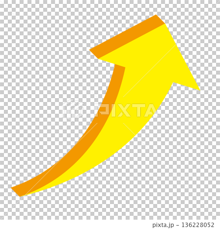Simple illustration of an arrow pointing upwards on a white background 136228052