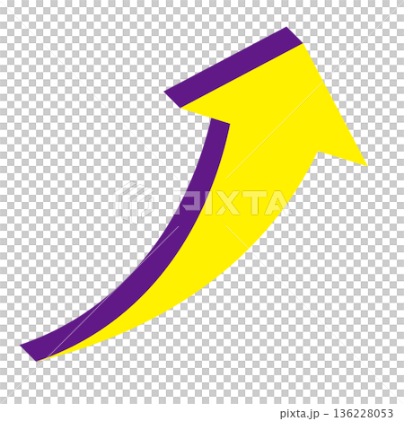 Simple illustration of an arrow pointing upwards on a white background 136228053