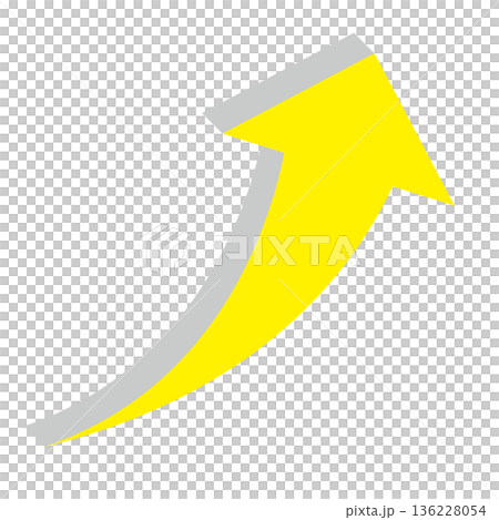 Simple illustration of an arrow pointing upwards on a white background 136228054