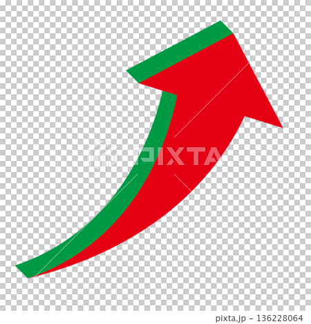 Simple illustration of an arrow pointing upwards on a white background 136228064